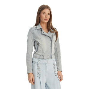 Morgan De Toi Hellblaue Jeansjacke aus Baumwolle