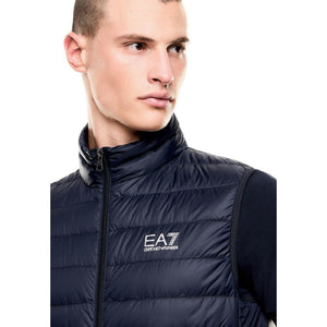 EA7 Emporio Armani Blaue Ärmellose Jacke aus Polyamid