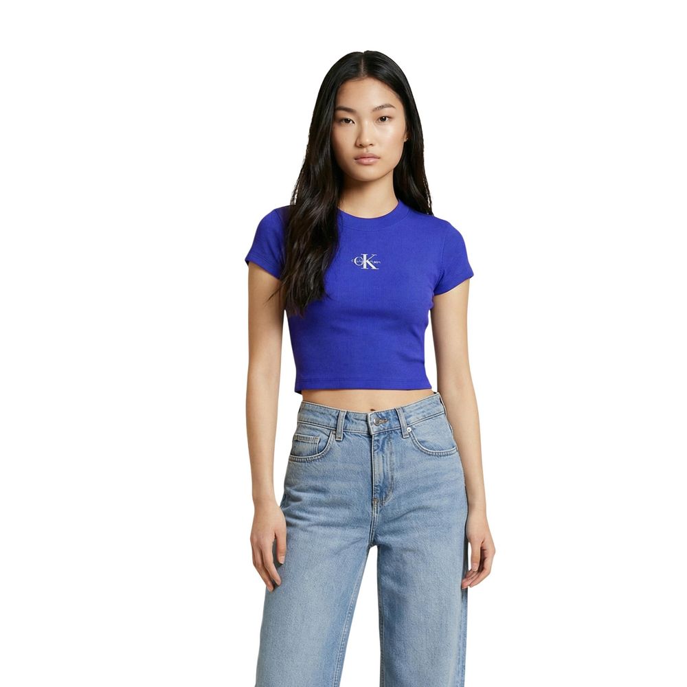 Calvin Klein Jeans Blaues Baumwoll-T-Shirt