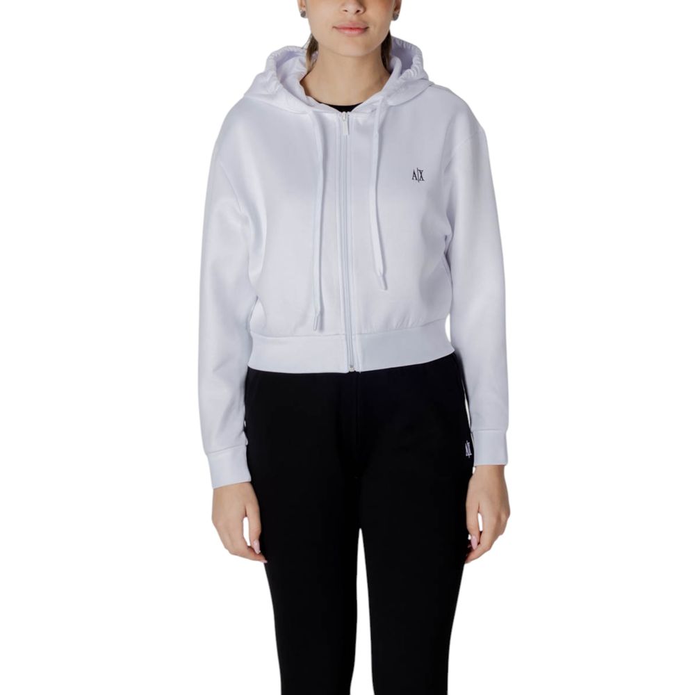 Armani Exchange Weiße Baumwoll-Kapuzenpullover