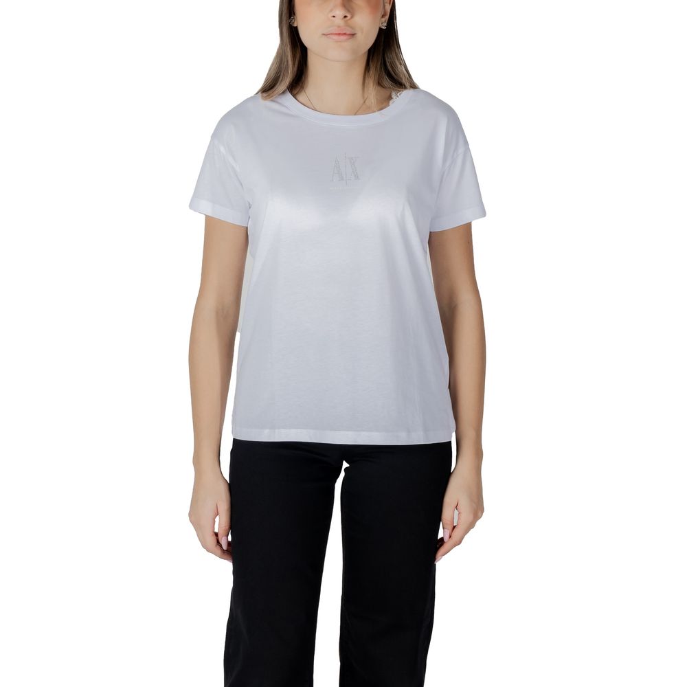 Armani Exchange Weißes Baumwoll-T-Shirt