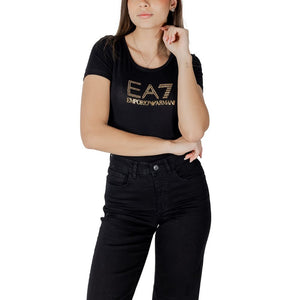 EA7 Emporio Armani Zweifarbiges Modal-T-Shirt