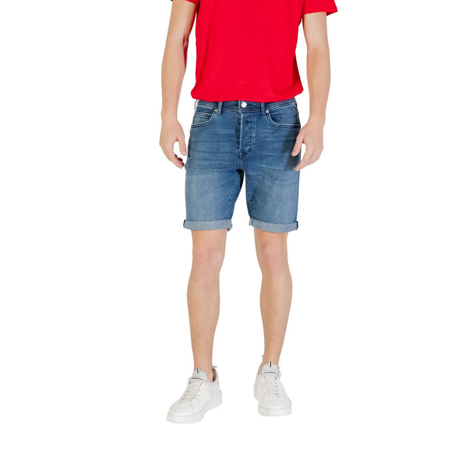 Replay Blaue Baumwoll-Bermudashorts
