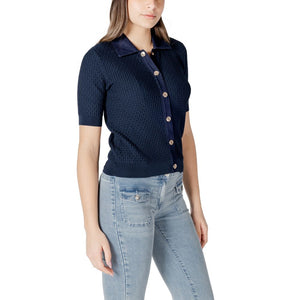 Morgan De Toi Blaues Kurzarmhemd aus Polyester