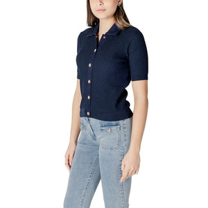 Morgan De Toi Blaues Kurzarmhemd aus Polyester