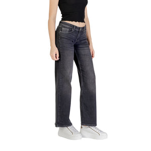 Only Schwarze Bootcut-Jeans aus Baumwolle