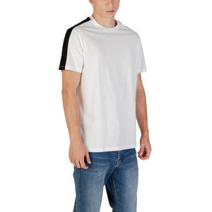 Armani Exchange Cremefarbenes Baumwoll-T-Shirt