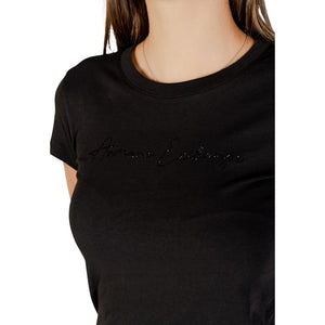 Armani Exchange Schwarzes Baumwoll-T-Shirt