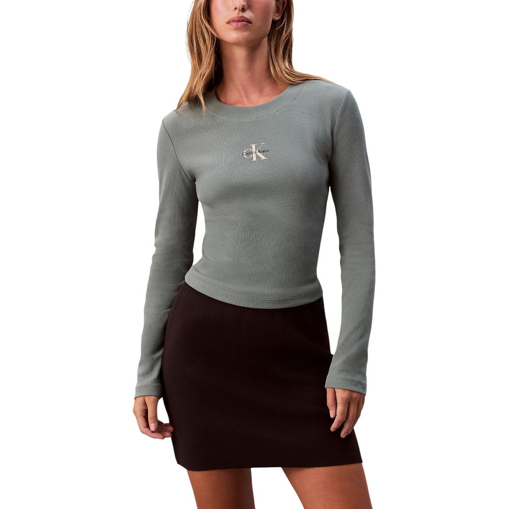 Calvin Klein Jeans Zweifarbige Baumwoll-Langarmshirt
