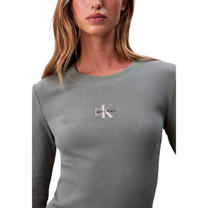 Calvin Klein Jeans Zweifarbige Baumwoll-Langarmshirt