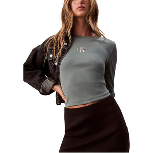 Calvin Klein Jeans Zweifarbige Baumwoll-Langarmshirt