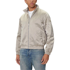 Beige Recycled Polyester Full-Length Jacket