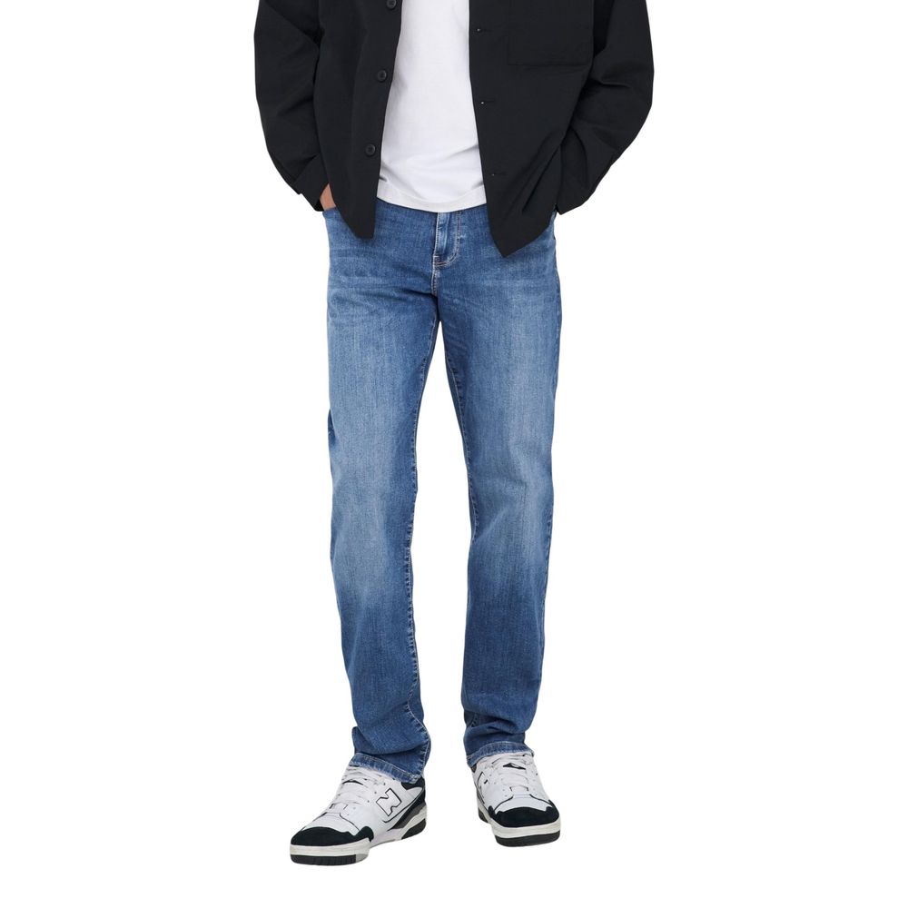 Only & Sons Blaue Baumwolljeans im Relaxed Fit