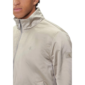 Beige Recycled Polyester Full-Length Jacket