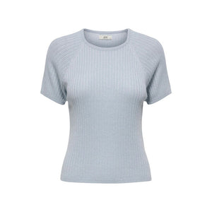 Jacqueline De Yong Blaues Viskose-T-Shirt