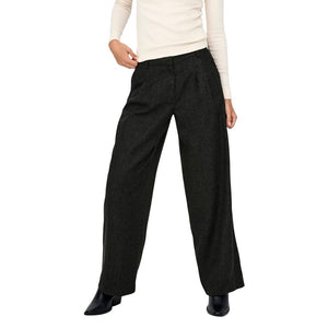 Jacqueline De Yong Schwarze Hose aus Polyester mit ausgestelltem Bein