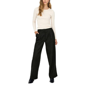 Jacqueline De Yong Schwarze Hose aus Polyester mit ausgestelltem Bein