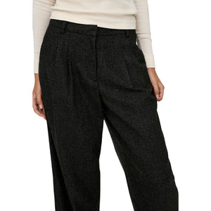 Jacqueline De Yong Schwarze Hose aus Polyester mit ausgestelltem Bein