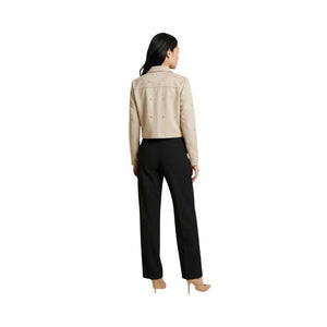 Jacqueline De Yong Beige Polyester Lederjacke