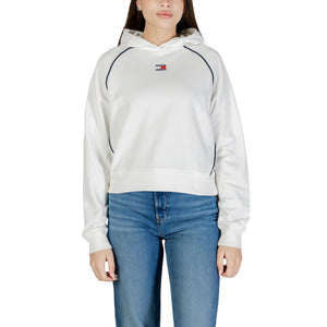 Tommy Hilfiger Jeans Cremefarbene Kapuzenjacke aus recycelter Baumwolle