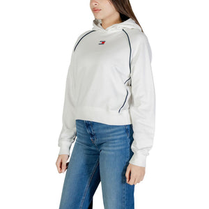 Tommy Hilfiger Jeans Cremefarbene Kapuzenjacke aus recycelter Baumwolle