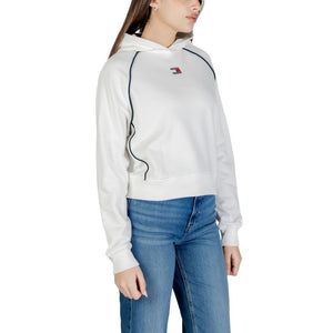 Tommy Hilfiger Jeans Cremefarbene Kapuzenjacke aus recycelter Baumwolle