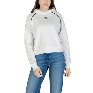Tommy Hilfiger Jeans Cremefarbene Kapuzenjacke aus recycelter Baumwolle
