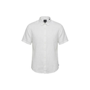 Armani Exchange Weißes Leinen-Kurzarmhemd