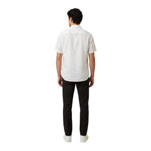 Armani Exchange Weißes Leinen-Kurzarmhemd