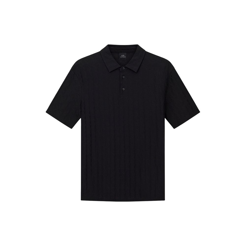 Armani Exchange Schwarzes Baumwoll-Poloshirt