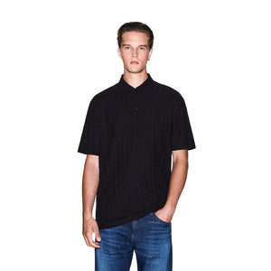Armani Exchange Schwarzes Baumwoll-Poloshirt