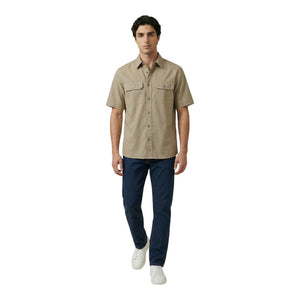 Armani Exchange Beige Baumwoll-Shirt mit kurzen Ärmeln
