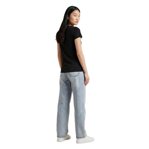 EA7 Emporio Armani Schwarzes T-Shirt aus Elasthan