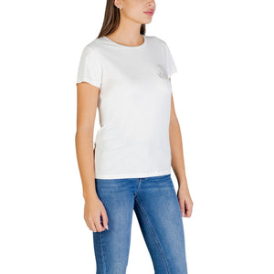 Liu Jo Cremefarbenes Baumwoll-T-Shirt