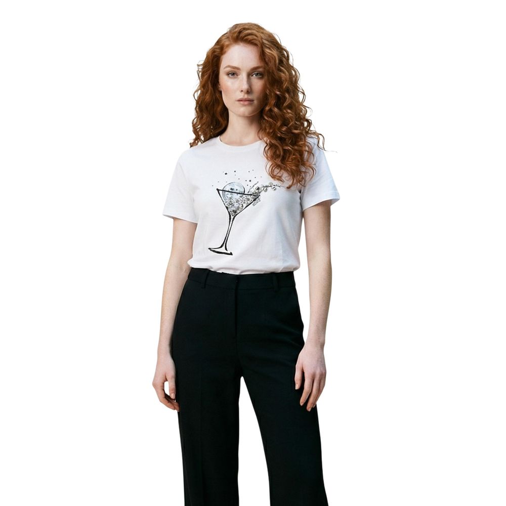 Liu Jo Weißes Baumwoll-T-Shirt