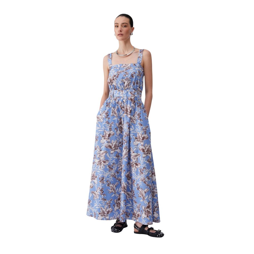 Liu Jo Langes blaues Baumwollkleid