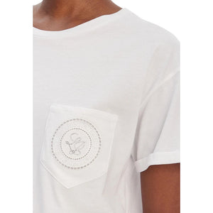 Liu Jo Weißes Baumwoll-T-Shirt