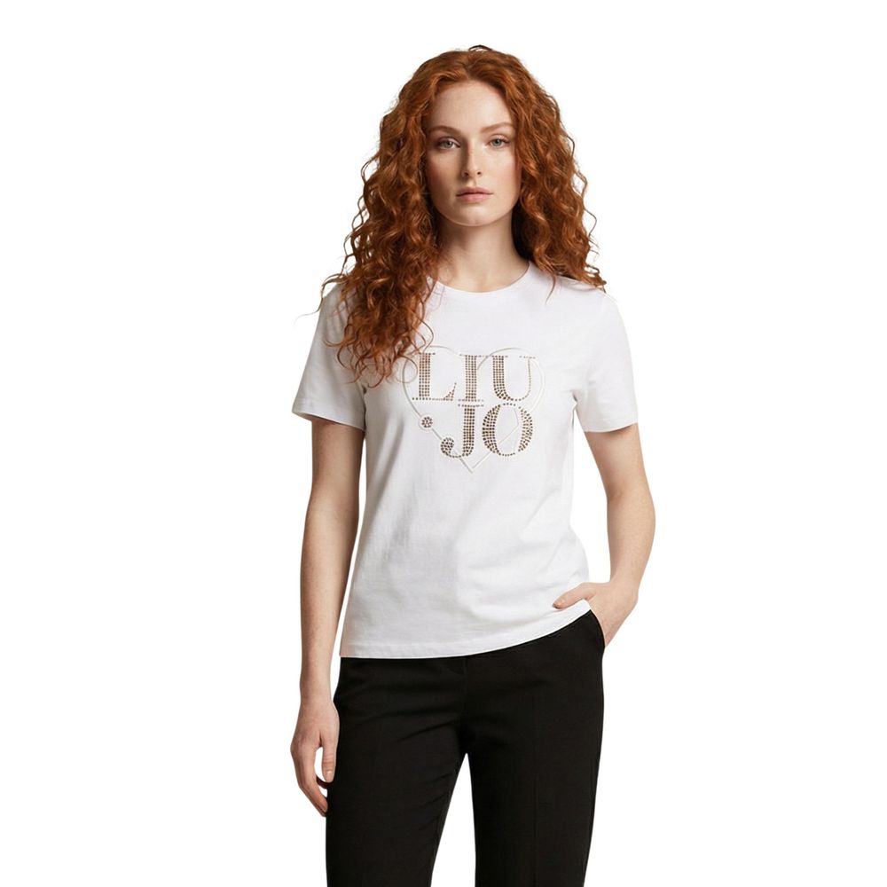 Liu Jo Weißes Baumwoll-T-Shirt