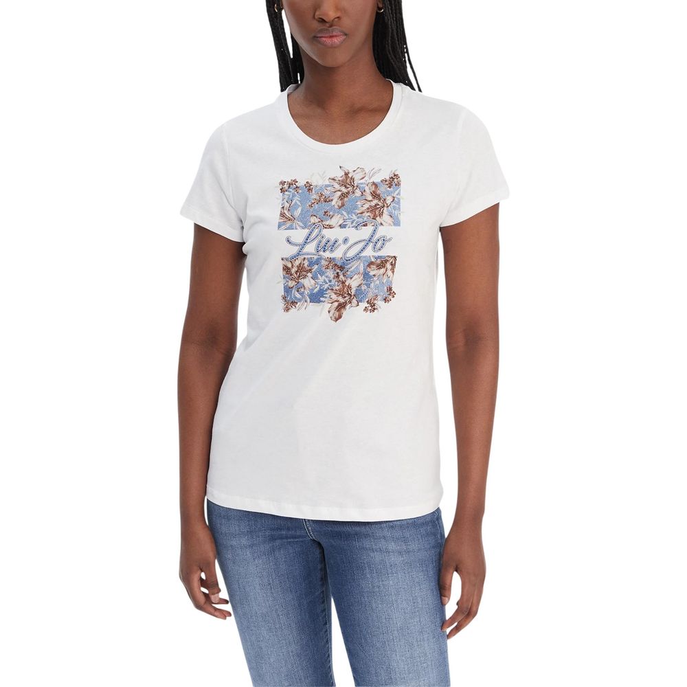 Liu Jo Weißes Baumwoll-T-Shirt