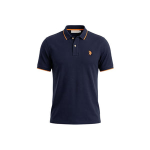 U.S. POLO ASSN. Blaues Baumwoll-Polohemd
