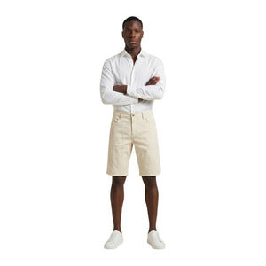 Jeckerson Cremefarbene Baumwoll-Bermudashorts