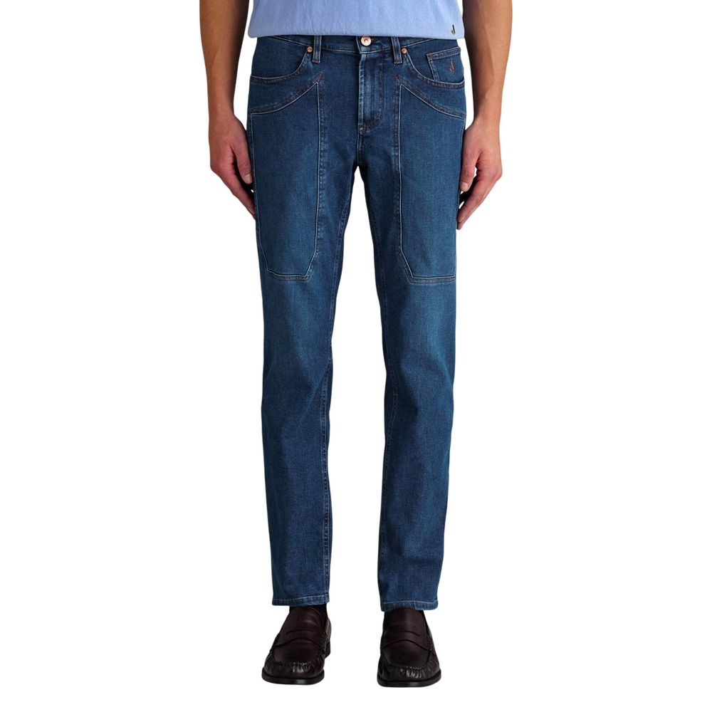 Jeckerson Blaue Skinny Jeans aus recycelter Baumwolle