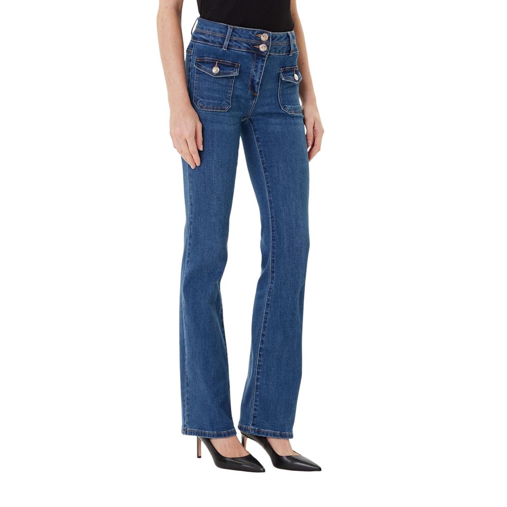 Morgan De Toi Hellblaue Bootcut-Jeans aus Baumwolle