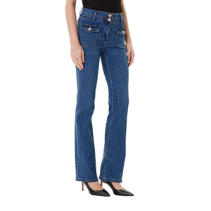 Morgan De Toi Hellblaue Bootcut-Jeans aus Baumwolle