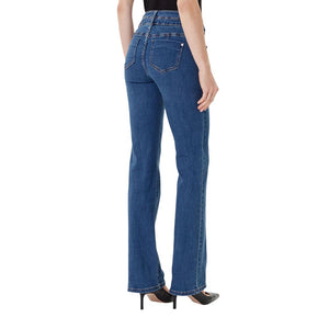Morgan De Toi Hellblaue Bootcut-Jeans aus Baumwolle