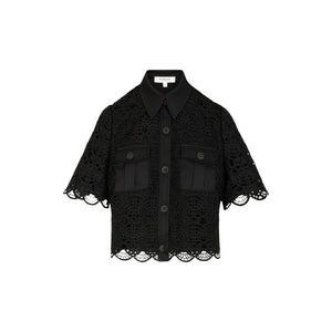 Morgan De Toi Schwarzes Kurzarmhemd aus Polyester
