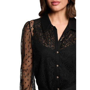 Morgan De Toi Eleganter Langarm-Pullover in Schwarz mit Kontrastdetails