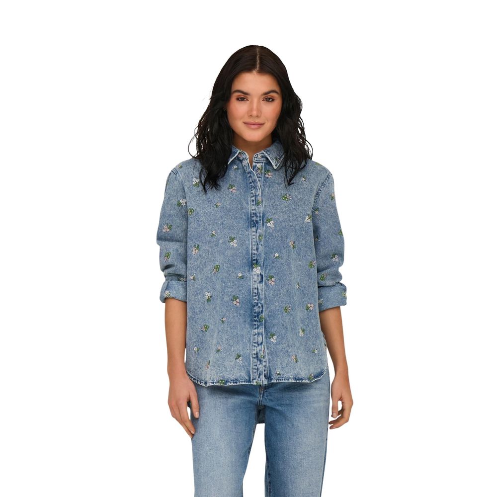 Only Hellblaue Baumwollbluse