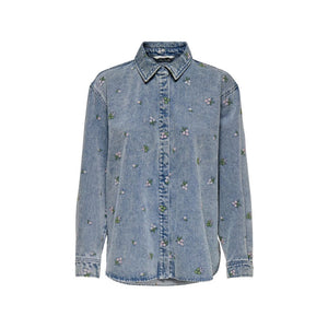 Only Hellblaue Baumwollbluse