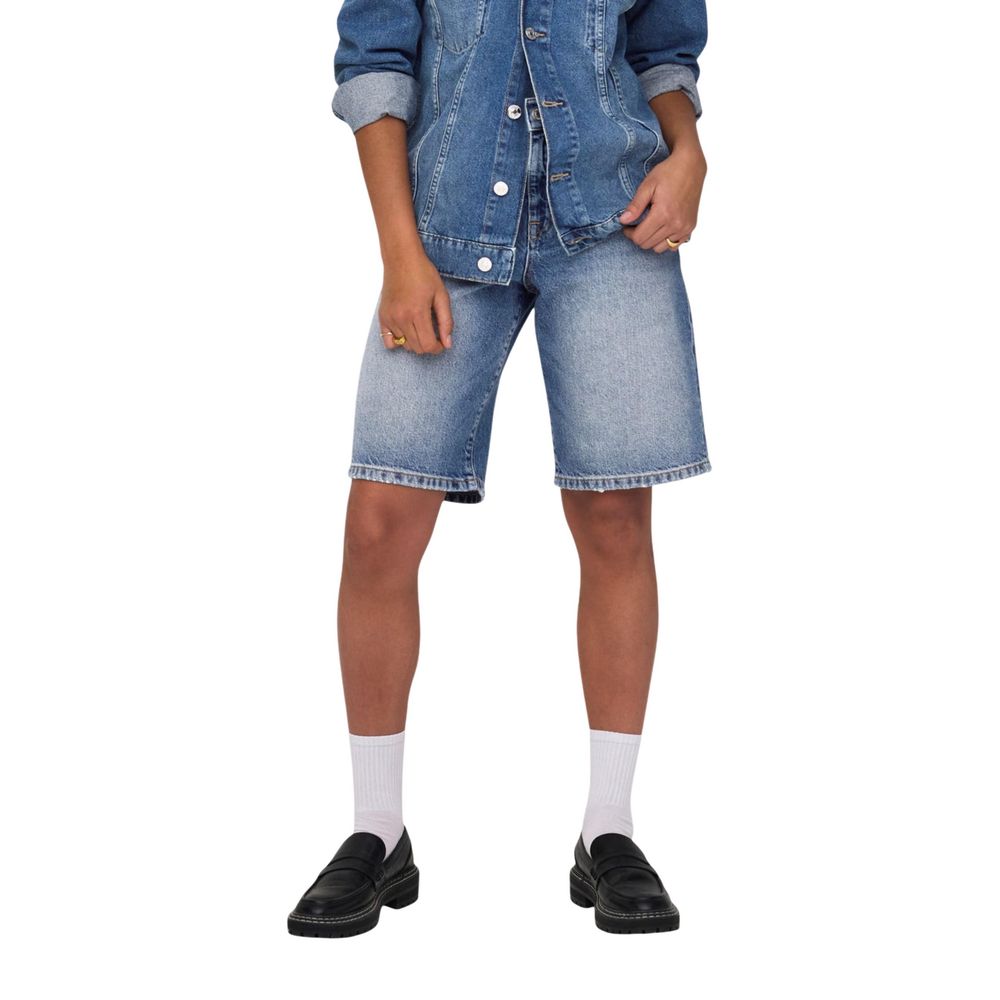 Only Blaue Baumwoll-Bermudashorts